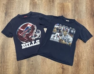 Vintage Buffalo Bills NFL Branded T Shirts (2) Faded Blue Youth M Y2K - Picture 1 of 11