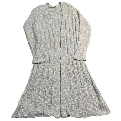 Cárdigan plumero tejido largo Free People marrón marfil para mujer costuras reversibles pequeñas Foto 1 de 4