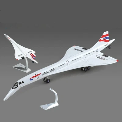 1:168 Concorde British Airway Supersonic Airplane Model Diecast Model Gift NEW - Image 1 of 4