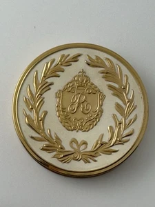 VTG Revlon Love Pat Gold/White Pressed Powder Mirrored Makeup Compact USA - Picture 1 of 16