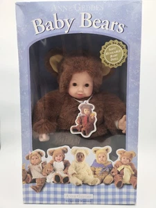 Anne Geddes Baby Puppe Bär braun mit Etikett 15" groß in OVP 1997 Geschenk Neu - Bild 1 von 8