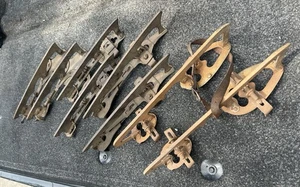 4 paia di pattini da ghiaccio vintage acciaio metallo morsetto regolabile pattinaggio antico - Foto 1 di 11