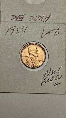 wheat penny 1954 LINCOLN CENT NICE RED BU 1954-P NICE RED UNC DETAILS LOT #B - Image 1 of 3