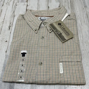 Mens Columbia Sportswear Co. Checked Brown Short Sleeve Button Front Shirt Sz XL - Picture 1 of 6