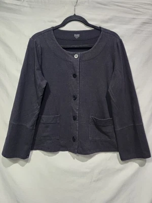 Cárdigan negro ligero con botones cuello redondo Eileen Fisher talla mediana Foto 1 de 4