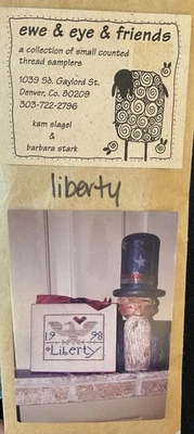 Ewe And Eye And Friends Liberty Counted Cross Stitch Pattern Sampler Linen - Image 1 of 3