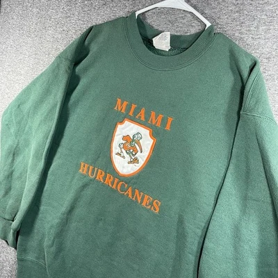 Vintage University Miami Hurricanes Crew Sweatshirt Mens XL Sweater USA Nutmeg - Image 1 of 4