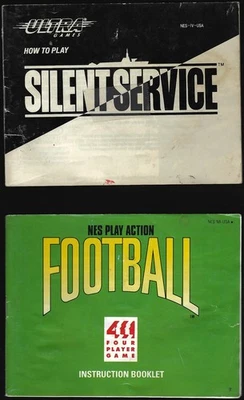 MANUALS ONLY for Silent Service and NES Play Action Football Nintendo Authentic - Image 1 of 3