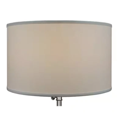 Off White & Nickel 18" Lamp Shade - 18-18-11-W-L-CR - Image 1 of 4