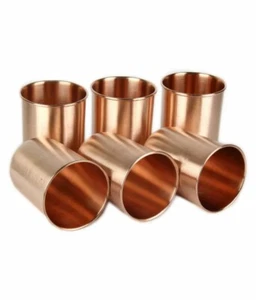 100% Pure Copper Water Glass Set of 6 For Yoga Ayurveda Health Benefits 300 ml - Picture 1 of 1