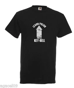 T-SHIRT UOMO LEARN POLISH POLSKA KOSZULKA DIVERTENTE SLOGAN TAGLIA DA S A XXXL REGALO - Foto 1 di 1