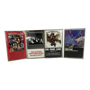 Lot Of 4 Cassette Tape Classic Rock Little Feat Pure Prairie League Allman Bros - Picture 1 of 3