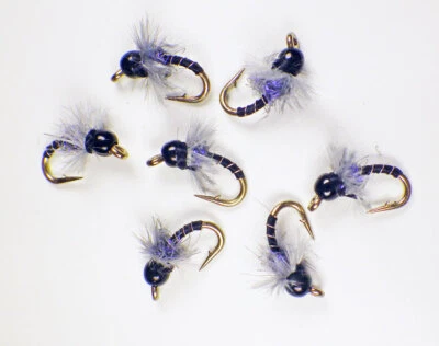 GUIDE FLIES Blindside Midge UV Black Soft Hackle Nymphs - Premium Trout Fly Fishing Flies