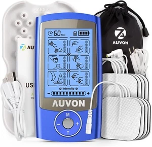 AUVON Rechargeable TENS Unit Muscle Stimulator, 4rd Gen 24 Modes TENS Machine - Picture 1 of 8