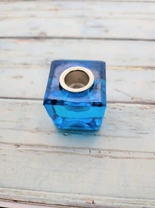 Aqua Blue Glass 1/2 inch (.5 inch) Diameter Mini Chime Candle Holder - Picture 1 of 9