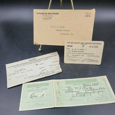 THE DELAWARE AND HUDSON RAILROAD CO LOT OF TRANSPORTATION EPHMERA 1906-1932 - Image 1 of 4