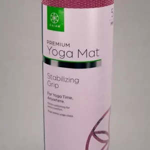 Gaiam Premium Yoga Mat with Stabilizing Grip - Pink - Picture 1 of 4