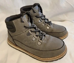 The Children’s Place Grey Little Kid Zip Lace Up High Top Boots Size 11 - Picture 1 of 7