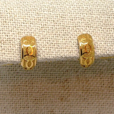 18k Yellow Gold Small Huggie Hoop 6mm Earrings - Image 1 of 4