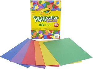 900 Pop Out!! 48 Construction Paper Shapes, 9" x 12", Perforated Sheets 6 colors - Picture 1 of 3