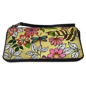Swank Bags Leather Hand Painted Woman's Purse/Wallet, Flowers, AB-HP-888 - Picture 1 of 11
