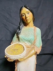 VINTAGE Homco 1980 Native American Indian Woman Figurine with Baby 13.5” Tall - Picture 1 of 11