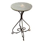 Art Nouveau Iron Based Marble Top Jardin Garden Table Pedestal 42” X 21”round