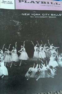 PLAYBILL NEW YORK CITY CENTER NEW YORK CITY BALLET 10TH ANNIVERSARY SEASON 1958 - Picture 1 of 3