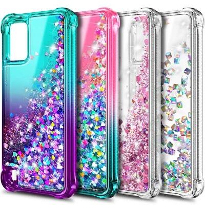NAGEBEE For BLU View 5 (B160V) Phone Case Bling Liquid Glitter Waterfall Protector Cover