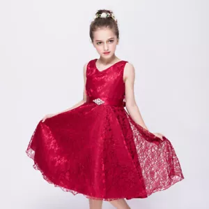 Kids Baby Flower Girls Princess Tutu Dress Party Wedding Bridesmaid Formal Gown - Picture 1 of 22