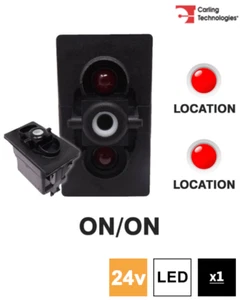 Carling 273.212 V-SERIE Wippschalter Basis 24V ON/ON DP 2xLED ROT/ROT - Bild 1 von 5