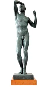 Bronzefigur - Das Eherne Zeitalter - signiert Rodin auf Marmorsockel in Bronze - Bild 1 von 12