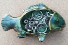 Ceramic Fish Pin Jewellery Dish by Cobb Pottery Seaside Coast L 13.5 H 8.5 cms