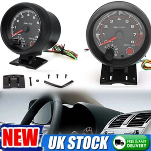 3.75'' Red LED Car Tachometer Gauge Shift Light Rev Counter 0-8000RPM Meter UK - Picture 1 of 10