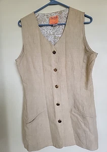 Lilly Pulitzer Womens Size 8 Beige Mini Dress Linen Cotton Blend Button Up NEW - Picture 1 of 3