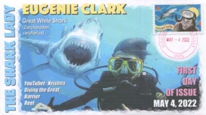 COVERSCAPE computer generate "Eugenie Clark" Shark Lady stamps 2022 U/O fdc - Picture 1 of 2