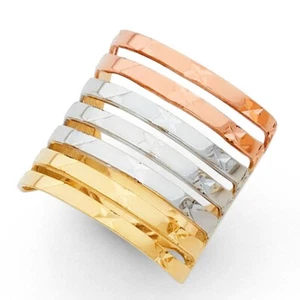 Womens Real 14k Tri Color Gold 7 Row Semanario Seven Day Ring Band Size 7 - Picture 1 of 1