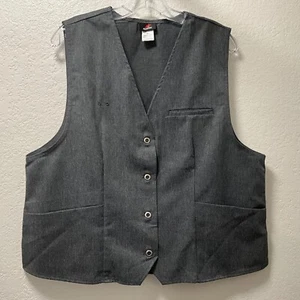Aramark Unisex Hospitality Work Vest Gray 3 Pocket Work Top Unisex Size XL NWOTS - Picture 1 of 3