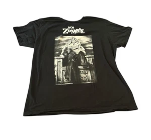 ROB ZOMBIE T-SHIRT Graveyard Tomb Stone Chair Black Graphic Print XL - Picture 1 of 11