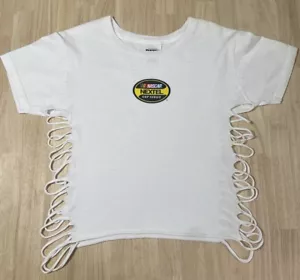 MD Women's NASCAR Nextel Cup Series Cut Sides BABYDOLL Tee Ladies White NWOT - Picture 1 of 6