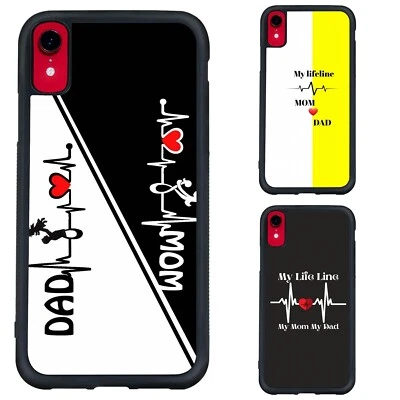 Cubierta anti arañazos para iPhone SE4 16E 12 13 14 15 16 Pro Max Life Line mamá papá Foto 1 de 4