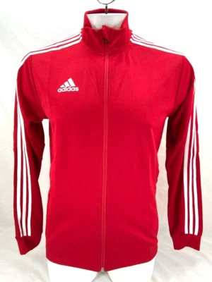 NEW Adidas Tiro 19 Training Soccer 3 stripe Track Jacket Full Zip Red LS Men's L - Image 1 of 4