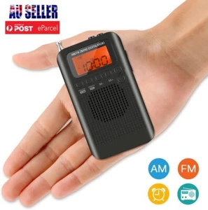 Mini Portable Pocket Digital LCD AM FM Radio Battery Powered Receiver Speaker AU - Picture 1 of 9