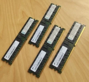 Lot Of 4 Micron Server RAM: 2GB PC2-5300P-555-12-J2, MT36HTF25672PY-667D1 DDR2 - Picture 1 of 4