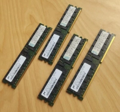 Lot Of 4 Micron Server RAM: 2GB PC2-5300P-555-12-J2, MT36HTF25672PY-667D1 DDR2 - Image 1 of 4