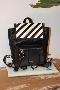 OFF-WHITE Zaino Piccolo Nero/Bianco Virgil Abloh Coulisse Grigio Cinghie Nastro!! - Foto 1 di 20