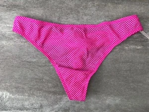 NWT Victorias Secret Smooth Satin THONG Fish Net Mesh Panty Small - Picture 1 of 5