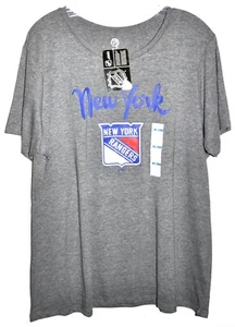 Camiseta para mujer New York Rangers NHL gris jaspeado talla 2XL NUEVA CON ETIQUETAS - Imagen 1 de 3
