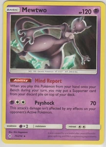 Pokemon TCG SM Unbroken Bonds 75/214 Mewtwo Black Star Rare Card - Picture 1 of 1