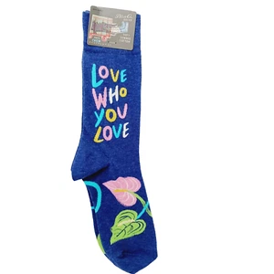 Sock Blue Q Crew Men Women Who You Love LGBTQ Pride Gay Lesbian Bisexual NWT NEW - Picture 1 of 12